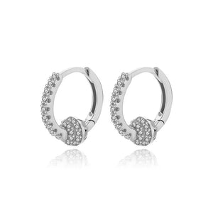 Davis 925 Sterling Silver CZ Hoop Earring For Women Fine S925 Jewelry