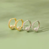 Davis 925 Sterling Silver CZ Hoop Earring For Women Fine S925 Jewelry