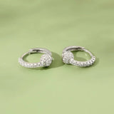 Davis 925 Sterling Silver CZ Hoop Earring For Women Fine S925 Jewelry