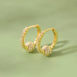 Davis 925 Sterling Silver CZ Hoop Earring For Women Fine S925 Jewelry