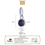TrustDavis 925 Sterling Silver Round CZ Pendant DIY Necklace Bracelet Jewelry