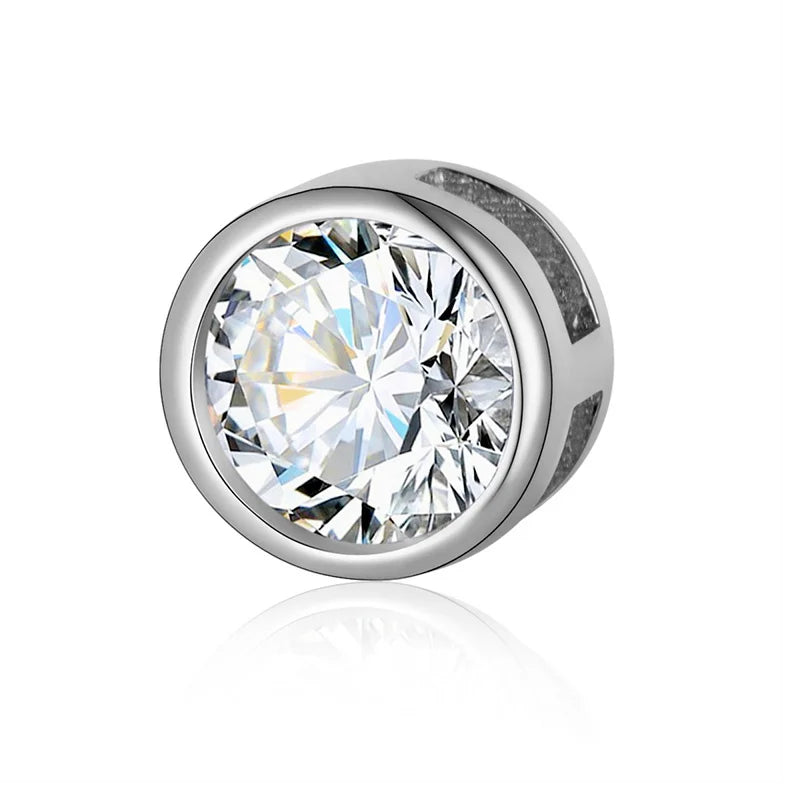 TrustDavis 925 Sterling Silver Round CZ Pendant DIY Jewelry HY877