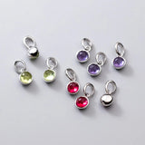 TrustDavis 925 Sterling Silver Round CZ Pendant DIY Necklace Bracelet Jewelry