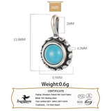 TrustDavis 925 Sterling Silver Round Stone Pendant DIY Necklace HY878