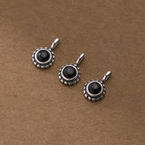 TrustDavis 925 Sterling Silver Round Stone Pendant DIY Necklace HY878