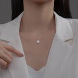 TrustDavis 925 Silver CZ Clavicle Necklace Wedding Jewelry
