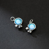 925 Sterling Silver Astronaut Moonstone Pendant Necklace DIY Jewelry