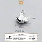 TrustDavis 925 Sterling Silver Fish Charm Pendant DIY Jewelry