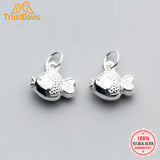TrustDavis 925 Sterling Silver Fish Charm Pendant DIY Jewelry
