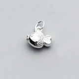 TrustDavis 925 Sterling Silver Fish Charm Pendant DIY Jewelry