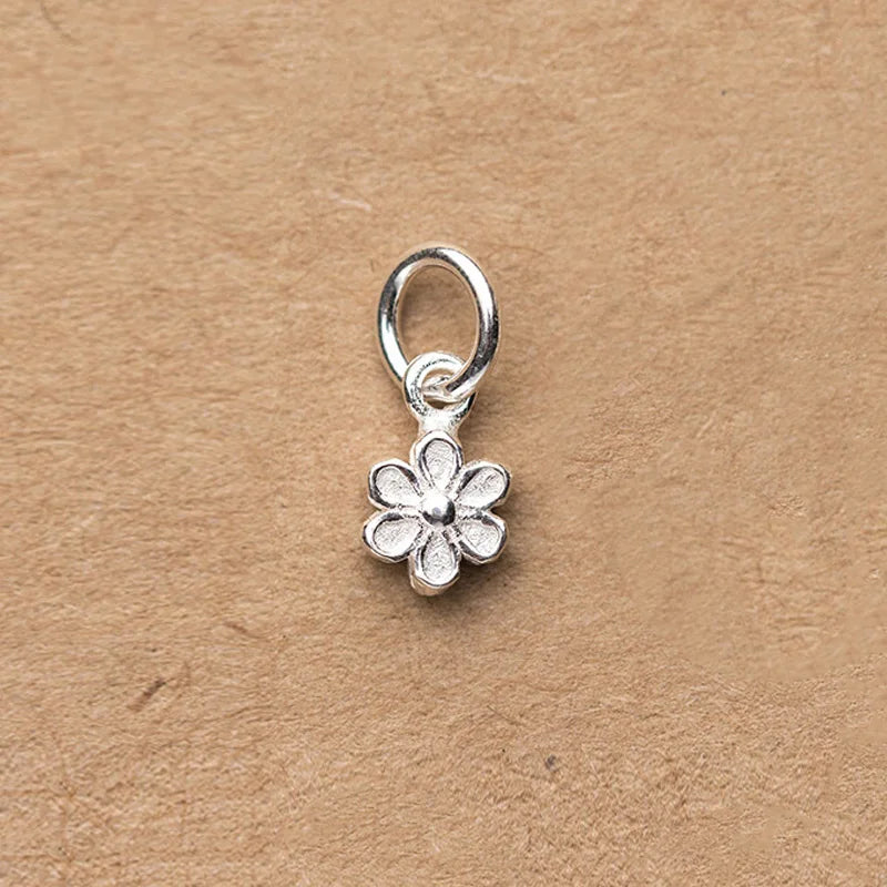 TrustDavis 925 Sterling Silver Flower Pendant DIY Necklace Bracelet Accessories