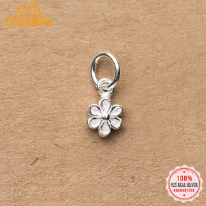 TrustDavis 925 Sterling Silver Flower Pendant DIY Necklace Bracelet Accessories