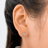 TrustDavis 925 Silver Ginkgo Leaf Stud Earrings For Girls