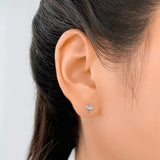 TrustDavis 925 Silver Ginkgo Leaf Stud Earrings For Girls