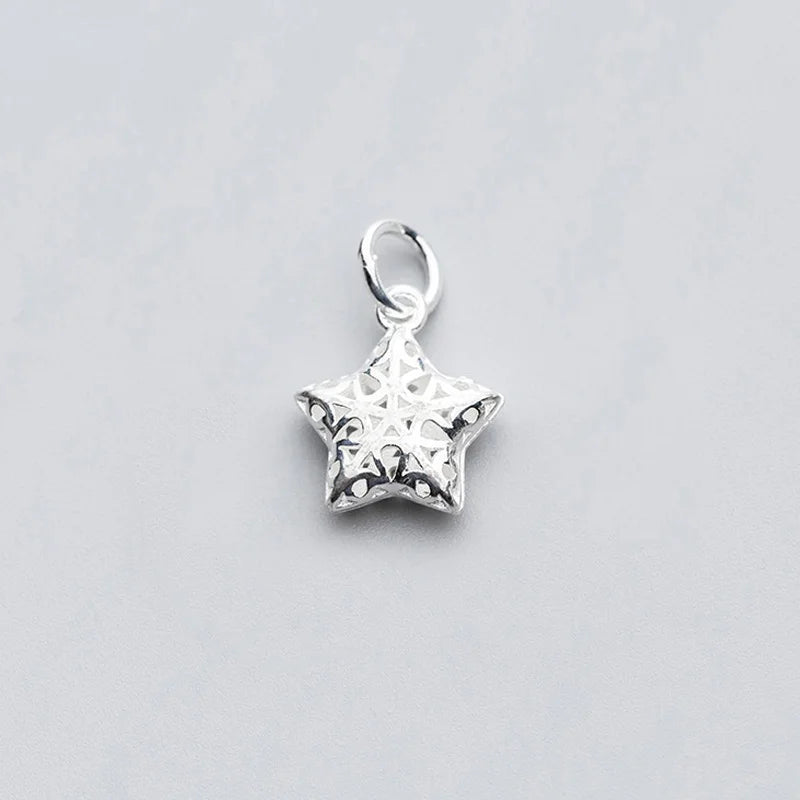 TrustDavis 925 Sterling Silver Star Charm Pendant DIY Necklace Bracelet