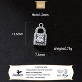 TrustDavis 925 Silver Sweet Lock CZ Pendant DIY Necklace Accessory