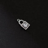 TrustDavis 925 Silver Sweet Lock CZ Pendant DIY Necklace Accessory