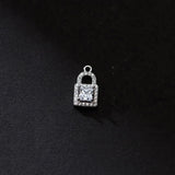 TrustDavis 925 Silver Sweet Lock CZ Pendant DIY Necklace Accessory