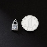 TrustDavis 925 Silver Sweet Lock CZ Pendant DIY Necklace Accessory