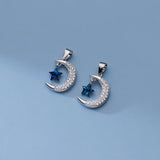 TrustDavis Moon CZ Pendant 925 Sterling Silver Necklace DIY Jewelry HY870