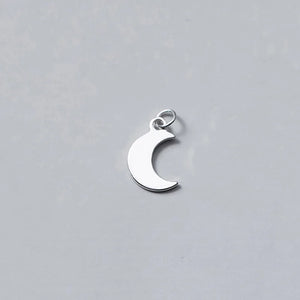 925 Sterling Silver Moon Charm Pendant for DIY Necklace Bracelet