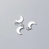 925 Sterling Silver Moon Charm Pendant for DIY Necklace Bracelet