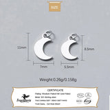 925 Sterling Silver Moon Charm Pendant for DIY Necklace Bracelet