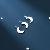 925 Sterling Silver Moon Charm Pendant for DIY Necklace Bracelet
