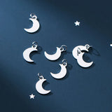 925 Sterling Silver Moon Charm Pendant for DIY Necklace Bracelet