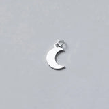 925 Sterling Silver Moon Charm Pendant for DIY Necklace Bracelet