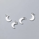 925 Sterling Silver Moon Charm Pendant for DIY Necklace Bracelet