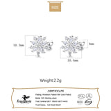 925 Silver Snowflake CZ Stud Earrings For Daughter Girls Christmas Gift