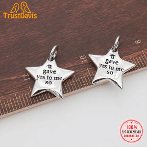TrustDavis 925 Sterling Silver Sweet Star Pendant DIY Necklace Bracelet