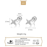925 Silver Star CZ Stud Earrings Daughter Gift Fine Jewelry