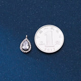 TrustDavis 925 Sterling Silver Water Drop CZ Pendant Necklace Accessory
