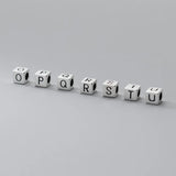 TrustDavis 925 Sterling Silver 26 Letter Charm Beads Necklace Bracelet