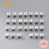 TrustDavis 925 Sterling Silver 26 Letter Charm Beads Necklace Bracelet