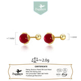 Davis 925 Silver Agate Round Bead Stud Earrings DS4103