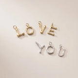925 Sterling Silver Alphabet Pendant DIY Accessories Girl Gift For Women