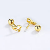 TrustDavis 925 Silver Angel Wing Stud Earrings For Women