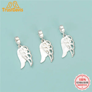 TrustDavis 925 Silver Angel Wing Pendant Jewelry HY588