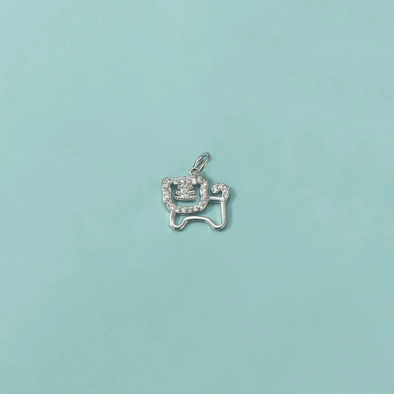 TrustDavis 925 Sterling Silver Tiger Pendant DIY Necklace Bracelet
