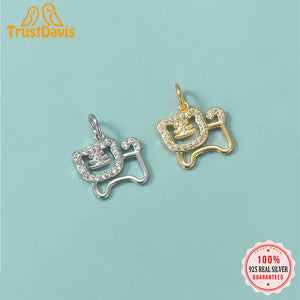 TrustDavis 925 Sterling Silver Tiger Pendant DIY Necklace Bracelet