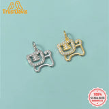 TrustDavis 925 Sterling Silver Tiger Pendant DIY Necklace Bracelet