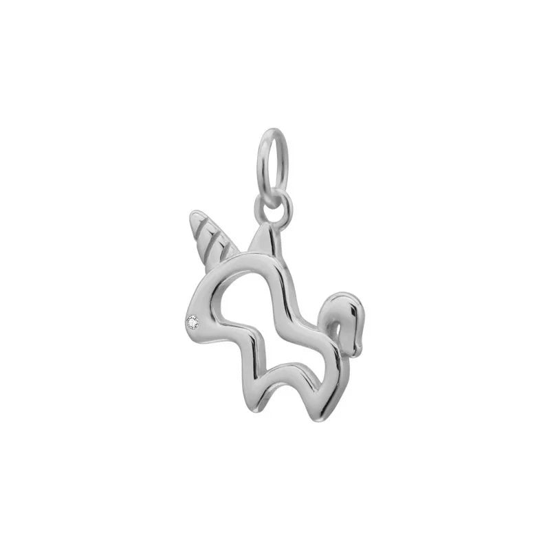 TrustDavis 925 Silver Unicorn Pendant DIY Necklace Bracelet Accessory HY565