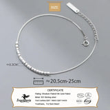 925 Silver Anklets Geometric Beads Women's Gift DS3797