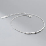 925 Silver Anklets Geometric Beads Women's Gift DS3797