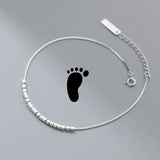 925 Silver Anklets Geometric Beads Women's Gift DS3797