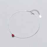 Davis 925 Silver Heart Anklets for Women