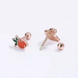 Sterling Silver Rabbit Radish Stud Earrings for Girls DG0137